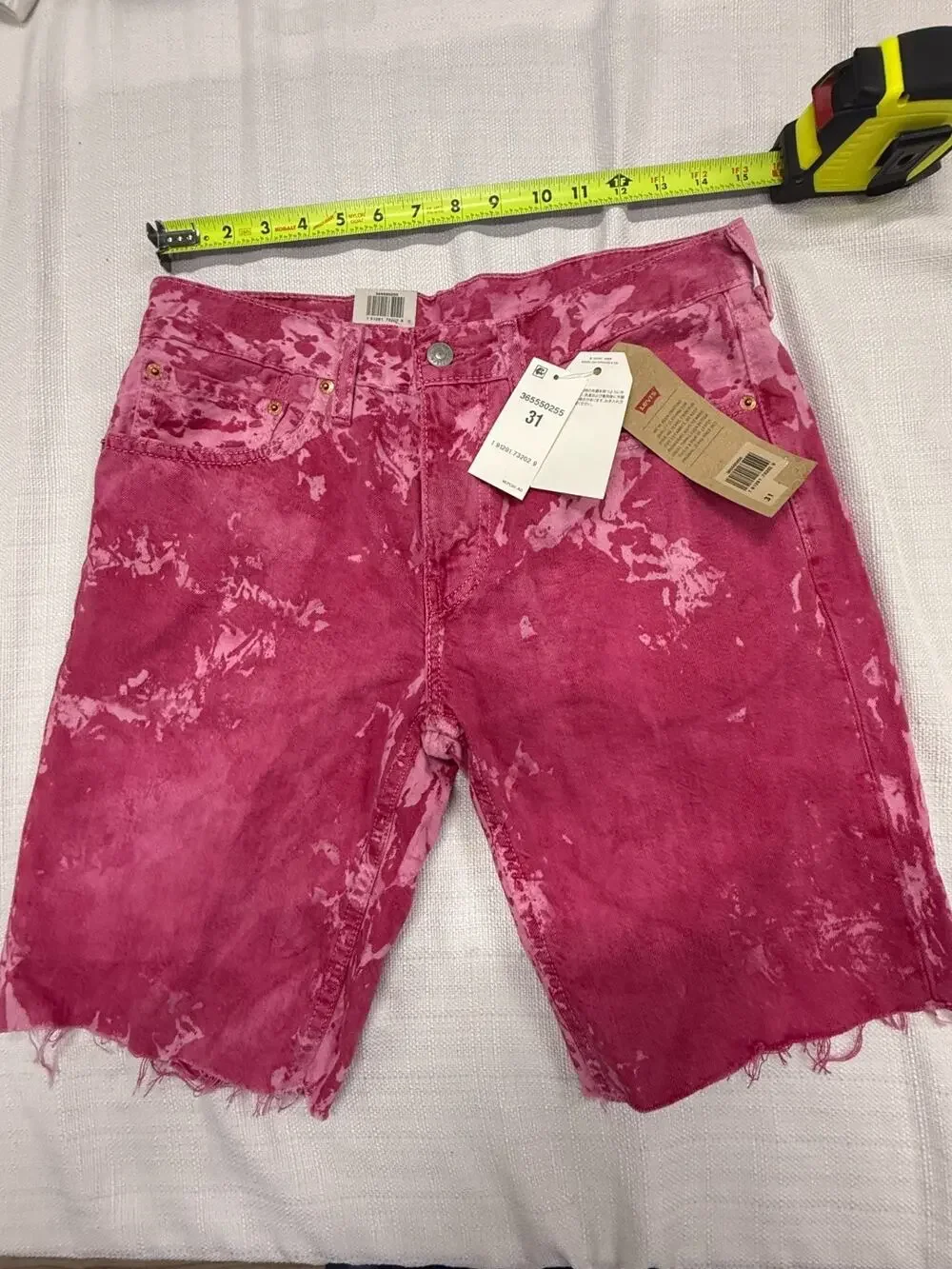Levis 511 Slim Fit Cutoff Shorts Mens 31 Pink Acid Wash Denim Jean Shorts NWT